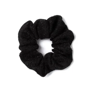 Regular - Black sparkle fabric scrunchie. Dia.10cm