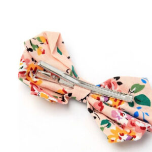 floral print white bow clips 5cm